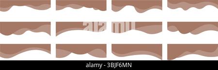 Collection of dividers shape templates. Modern separator header for website and app. Curve lines, wave collection of abstract design element for top a Stock Vector