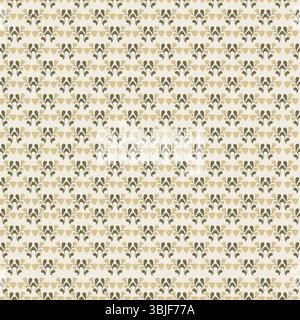 Seamless botanical pattern featuring stylized floral branches and leaves on a cream background. Elegant and minimal design a natural, vintage-inspired Stock Vector