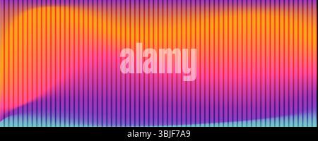 Modern abstract background with vertical lines, soft gradient in pink, purple and orange tones. Smooth and flowing aesthetic, fractal glass gradient b Stock Vector