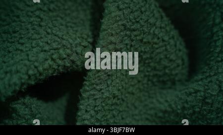 Close-Up of Green Fleece Fabric Stock Photo