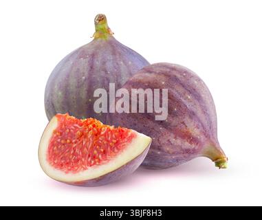 Half of a fresh fig isolated on white background Stock Photo