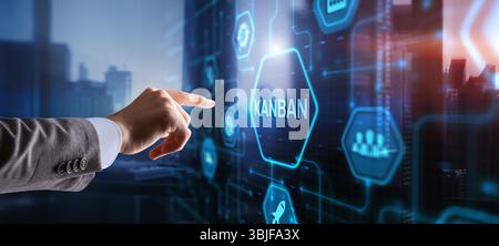 Kanban Management of work processes business process optimisation. Stock Photo