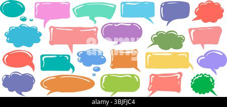 Cute colorful speech bubbles Stock Vector