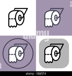 Toilet paper symbol - Toilet paper for human hygiene treatment vector illustration. Stock Vector