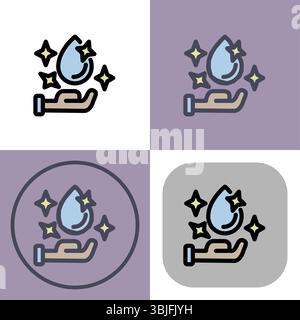 Wash hands icon symbol - Washing hands clean vector illustration. Stock Vector