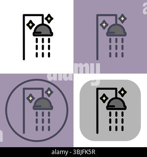Shower icon symbol - Shower to get clean vector illustration. Stock Vector
