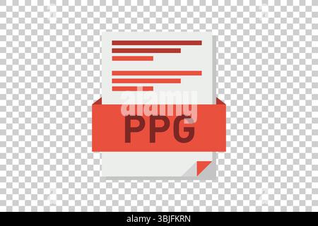 Vector illustration of PPG document icon on transparent background symbolizing document format or type Stock Vector