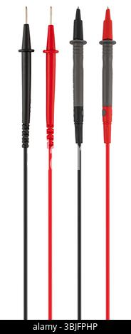 Digital multimeter probes, white background in insulation. Stock Photo