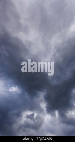 Gray clouds (cirrostratus) covering the whole sky, Finland Stock Photo