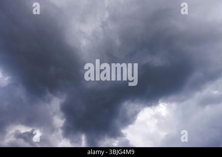 Gray clouds (cirrostratus) covering the whole sky, Finland Stock Photo