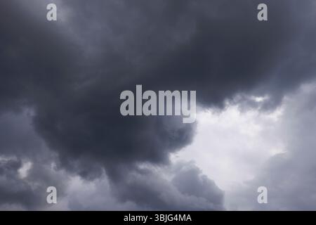 Gray clouds (cirrostratus) covering the whole sky, Finland Stock Photo