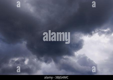 Gray clouds (cirrostratus) covering the whole sky, Finland Stock Photo