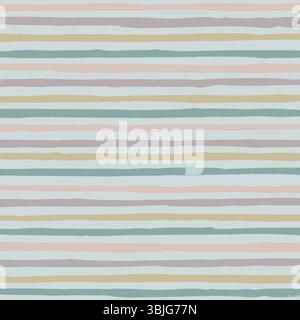 Colorful hand drawn horizontal stripes pattern Stock Vector