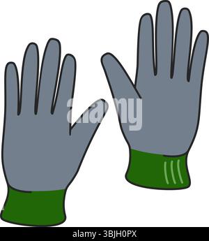 Pair of garden gloves for gardening protective equipment in flat design vector Stock Vector