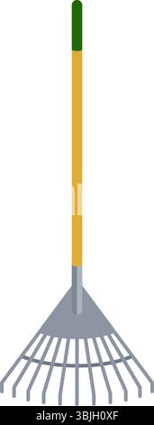 Leaf Rake for gardening in flat design vector icon Stock Vector