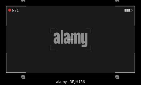 Video camera frame viewfinder with blank recording screen display in vector Stock Vector