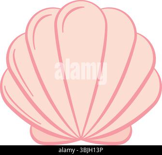Mermaid clam sea shell in flat design vector icon Stock Vector