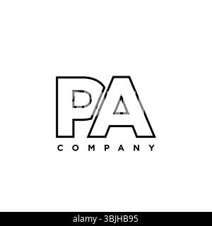 Trendy letter P and A, PA logo design template. Minimal monogram initial based logotype for company identity. Stock Vector