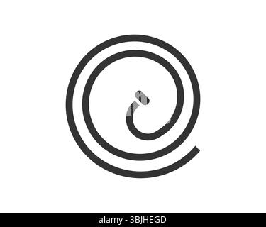 Coiled hose icon. A simple, minimalist graphic of a garden or water hose wound in a spiral. Perfect for irrigation, gardening, or cleaning concepts. U Stock Vector