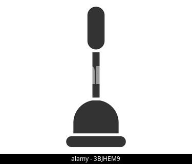 Simple, clean graphic of a plunger. Symbol of unblocking, fixing problems, or home repair. Perfect for plumbing services, DIY projects or general hous Stock Vector