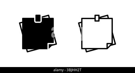 Sticky note icon set perfect for reminders and notes in office contexts Stock Vector