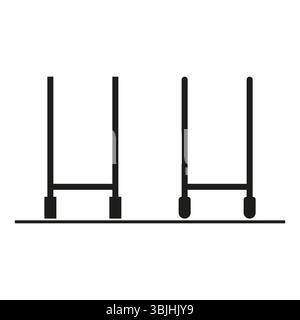 Minimalist gate icon. Simple black structure. Parallel line shape. Vector geometric form. Stock Vector