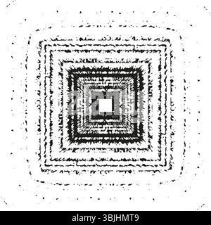 Pixel square texture. Distressed abstract pattern. Vector noisy layout. Black white background. Stock Vector