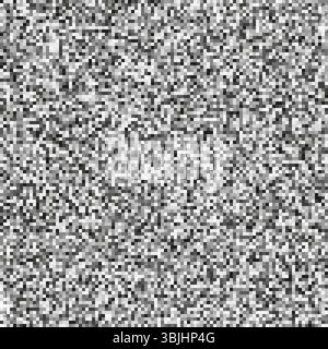 Black white noise. Grayscale pixel texture. Random square pattern. Abstract digital static. Stock Vector