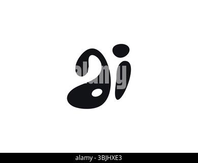 AI Logo Monogram Design For Tech, Chatbot, Virtual Assistant, Neural Network, SaaS, Smart Digital Tool. Perfect For Startup of Communication System Stock Vector