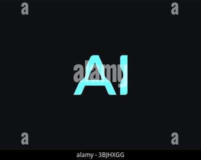 AI Logo Monogram Design For Tech, Chatbot, Virtual Assistant, Neural Network, SaaS, Smart Digital Tool. Perfect For Startup of Communication System Stock Vector