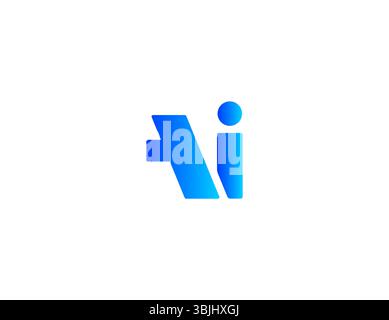 AI Logo Monogram Design For Tech, Chatbot, Virtual Assistant, Neural Network, SaaS, Smart Digital Tool. Perfect For Startup of Communication System Stock Vector