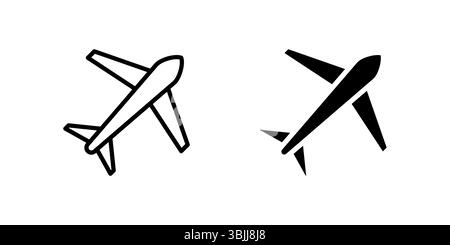 Icon set of airport terminal with airplane, great for travel and aviation use Stock Vector
