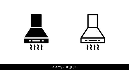 Range hood icon set for smoke and odor extraction in modern kitchens Stock Vector