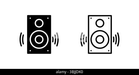 Audio speaker icon set for music systems, stereo, and multimedia setups Stock Vector