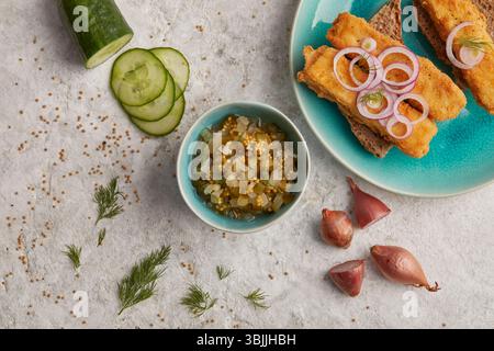 Cucumber Mustard Relish Stock Photo