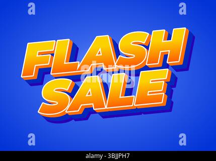 Flash sale. Bright blue background with bold orange yellow sale text Stock Vector