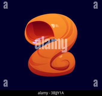 Sea seashell cartoon font digit 7 seven. Ocean shell cartoon math ...