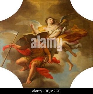 Time Personification Personification of History writing on the Back of Time between circa ...