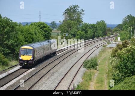 Arriva CrossCountry Class 170 Turbostar 170618 working 1D61 the 1209 Birmingham New Street to Nottingham at Elford heading towards Burton on Trent Stock Photo