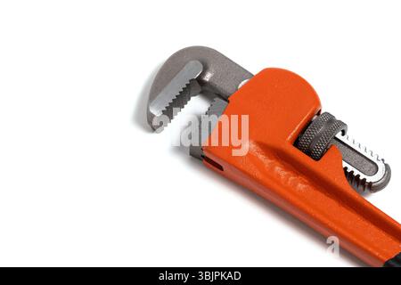 Adjustable pipe wrench isolated on white background Stock Photo