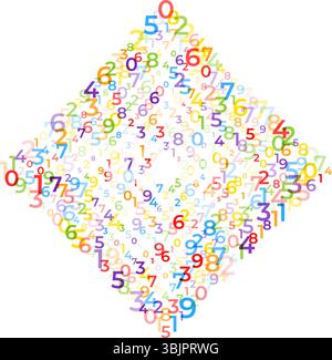 Digital data array, lots of numbers digits in Digital Pattern, abstract math background, big data concept Stock Vector