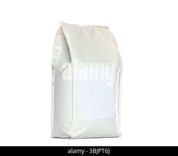 Foil doypack packaging with blank label standing up, isolated on white background Stock Photo
