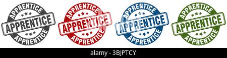 apprentice stamp. apprentice  stamp set on white background Stock Vector