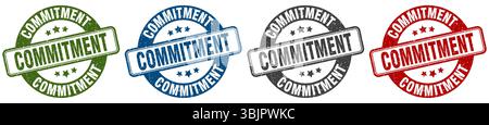 commitment stamp. commitment  stamp set on white background Stock Vector