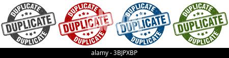 duplicate stamp. duplicate  stamp set on white background Stock Vector