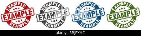 example stamp. example  stamp set on white background Stock Vector