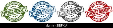 extended warranty stamp. extended warranty  stamp set on white background Stock Vector