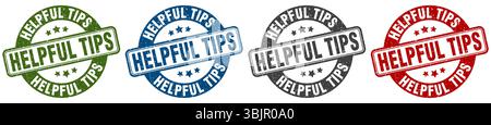 helpful tips stamp. helpful tips  stamp set on white background Stock Vector