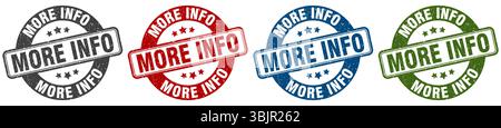 more info stamp. more info  stamp set on white background Stock Vector