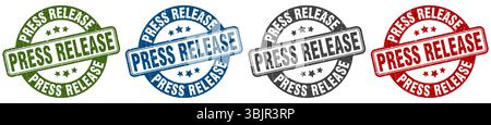 press release stamp. press release  stamp set on white background Stock Vector